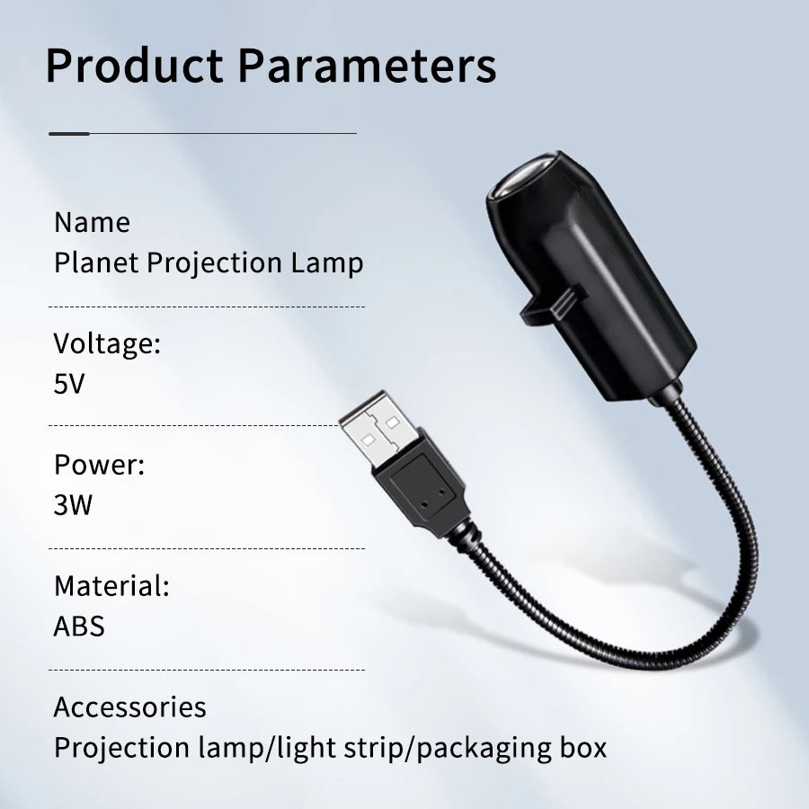 5V USB Plug in Projection Lamp Planet/Halloween/Christmas Theme Replacement Lamp Strip Indoor Ceiling Decoration Projection Lamp
