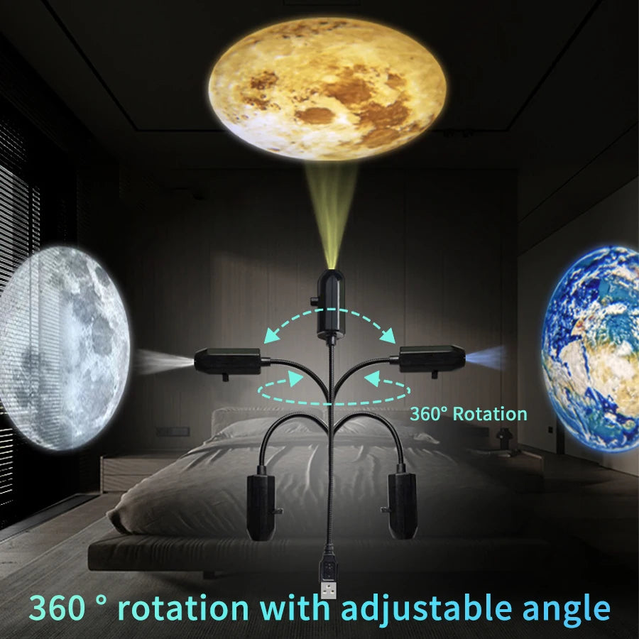 5V USB Plug in Projection Lamp Planet/Halloween/Christmas Theme Replacement Lamp Strip Indoor Ceiling Decoration Projection Lamp