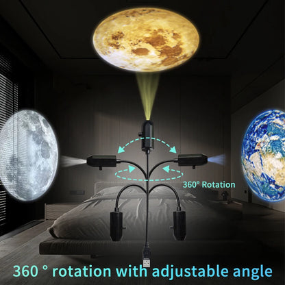 5V USB Plug in Projection Lamp Planet/Halloween/Christmas Theme Replacement Lamp Strip Indoor Ceiling Decoration Projection Lamp